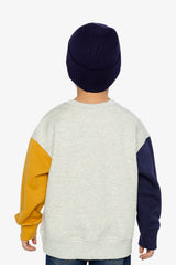 Fleece Sweatshirt Heather Grey, Yellow And Blue-3