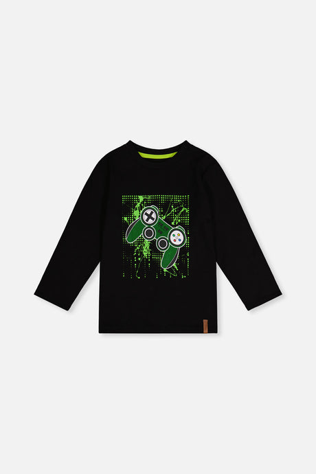 Long Sleeve T-Shirt Black And Green-0