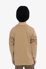Long Sleeve Organic Cotton T-Shirt Beige-3