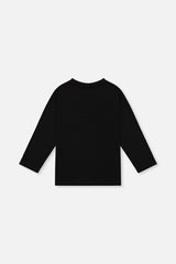 Deux par Deux Long Sleeve Organic Cotton T-Shirt Black And Red product image P2