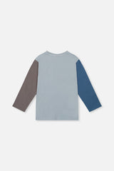Deux par Deux Long Sleeve Organic Cotton T-Shirt Sky Blue product image P2