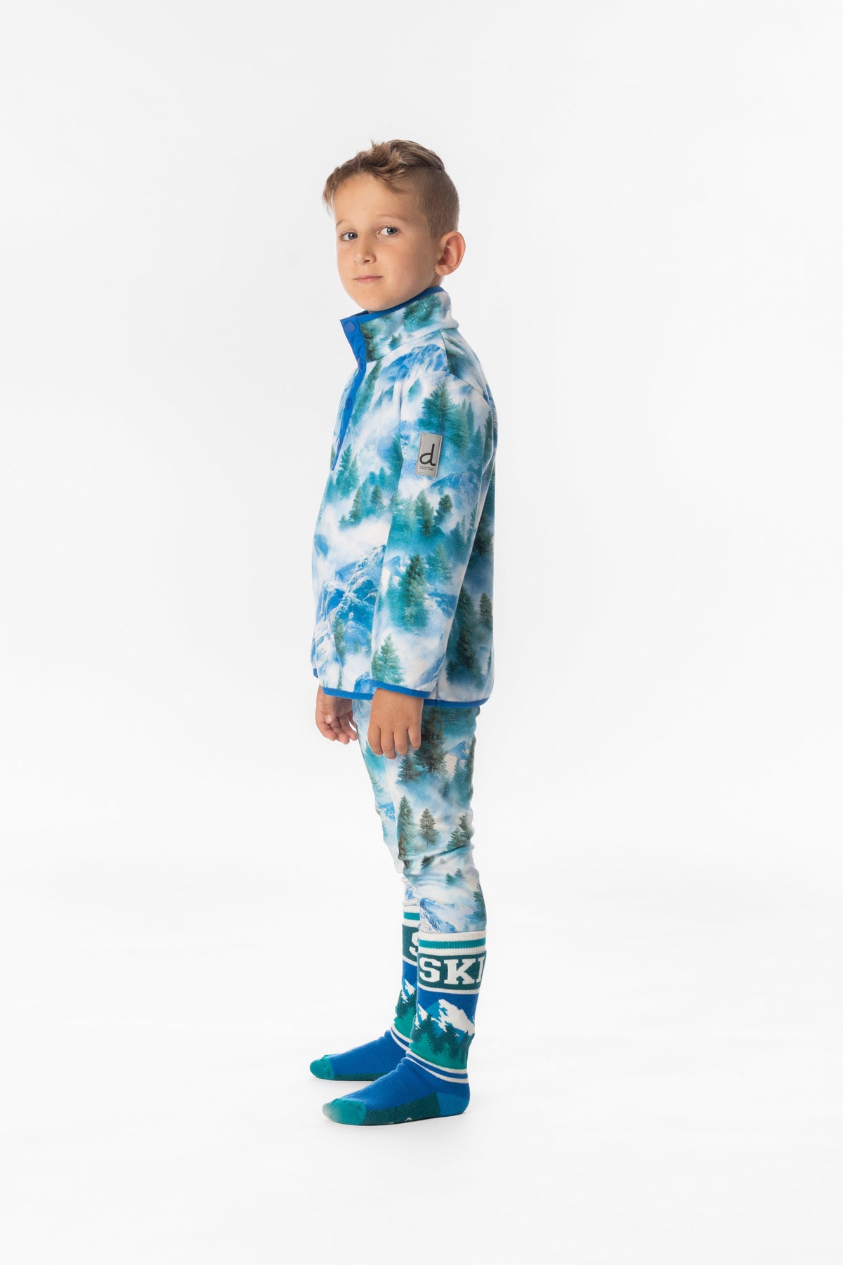 Mid-Season Plush Pop-Over Polar Jacket Blue Mountain Print-2