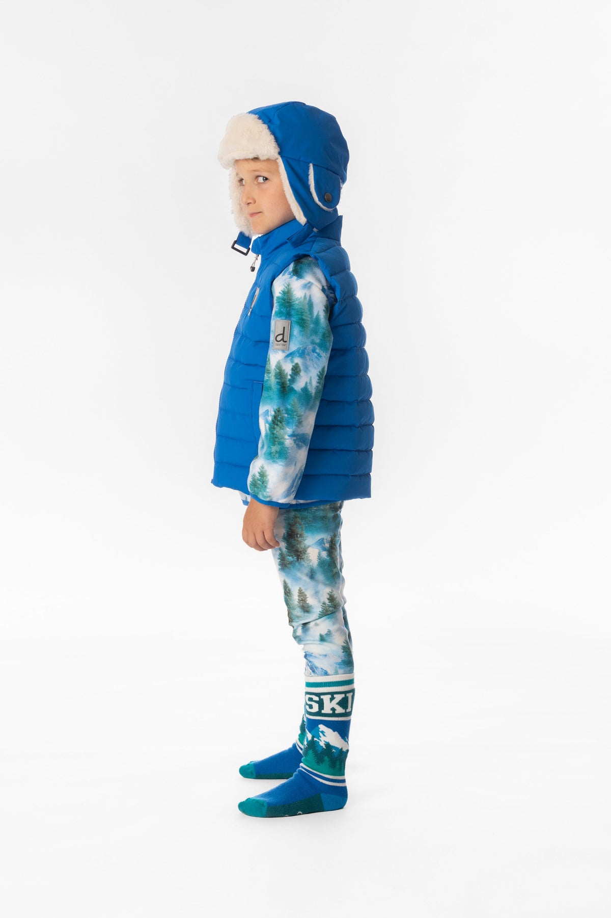 Sleeveless Quilted Mid-Season Vest Blue-2
