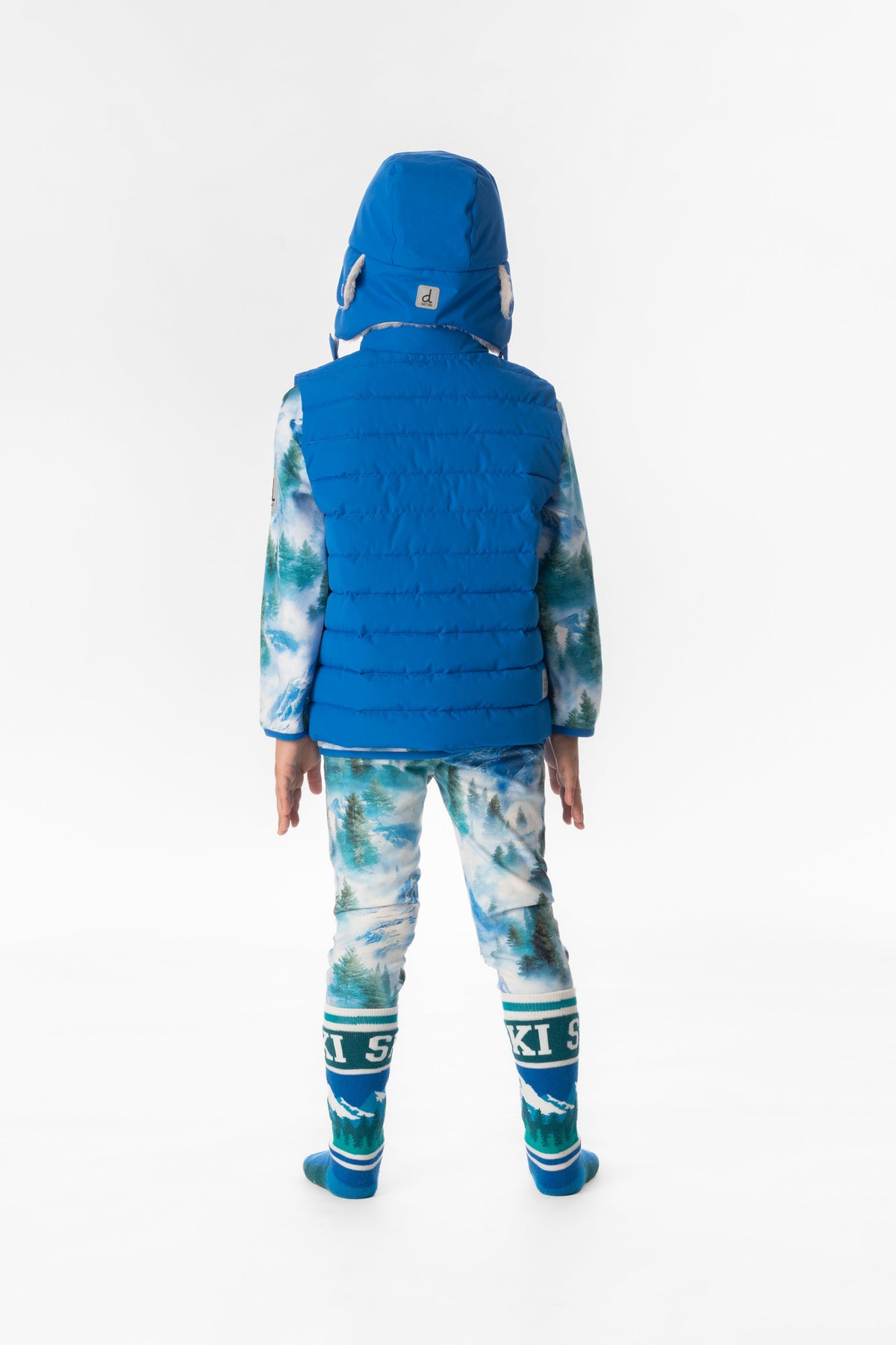 Sleeveless Quilted Mid-Season Vest Blue-3