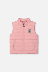 Sleeveless Quilted Mid-Season Vest Light Pink-0