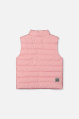 Sleeveless Quilted Mid-Season Vest Light Pink-4