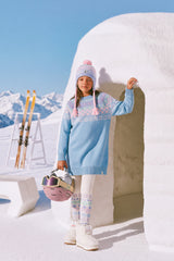 Deux par Deux Knit Dress Light Blue - lifestyle