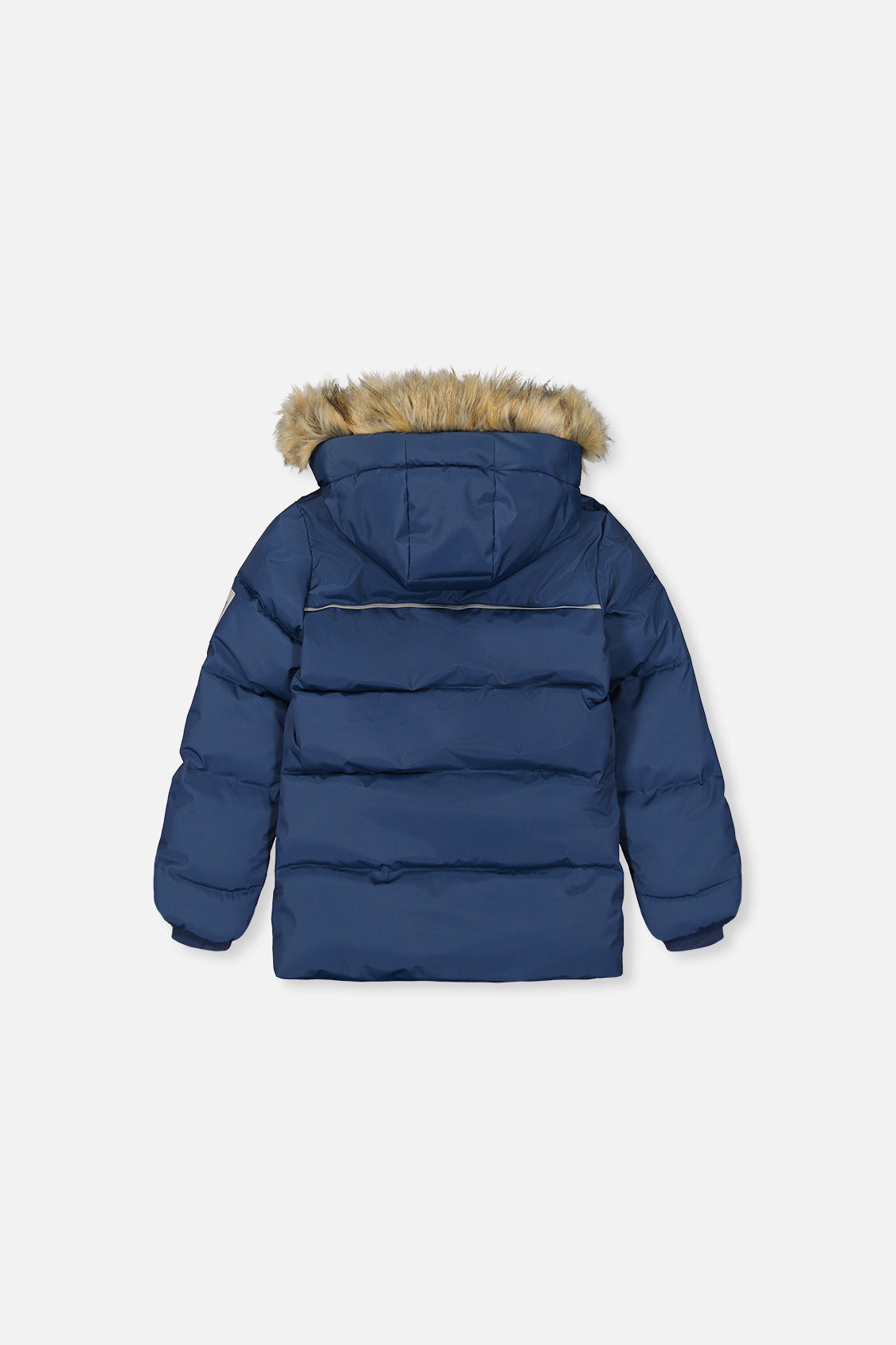 Winter Jacket With Faux-Fur Hood Dark Blue-1