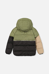 Color-Block Winter Jacket Olive Green-1