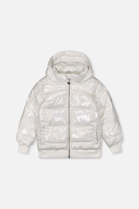 Winter Puffy Jacket White Glitter-0