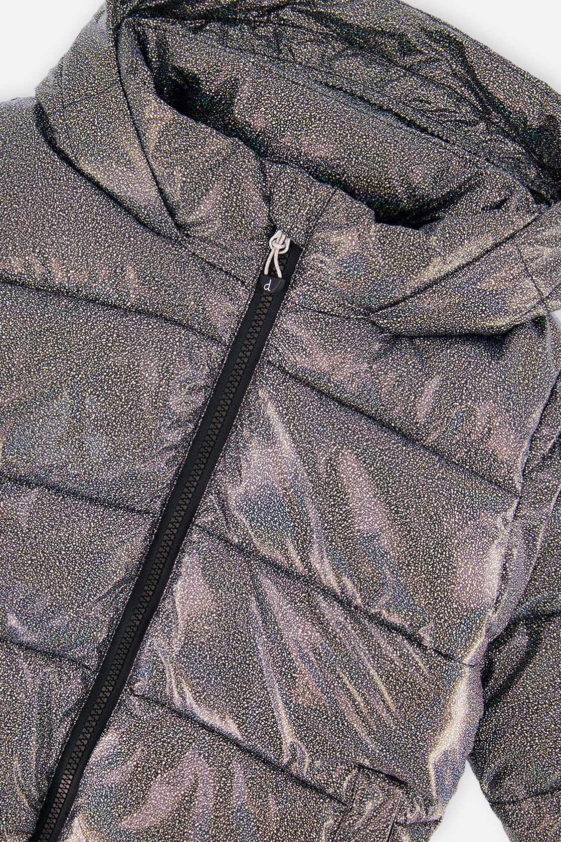 Winter Puffy Jacket Black Glitter-2