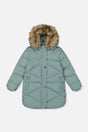 Long Winter Puffer Coat Sage Green-0