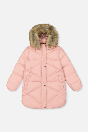 Long Winter Puffer Coat Pale Dusty Pink-0