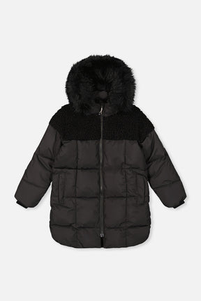 Long Winter Puffer Coat Black-0