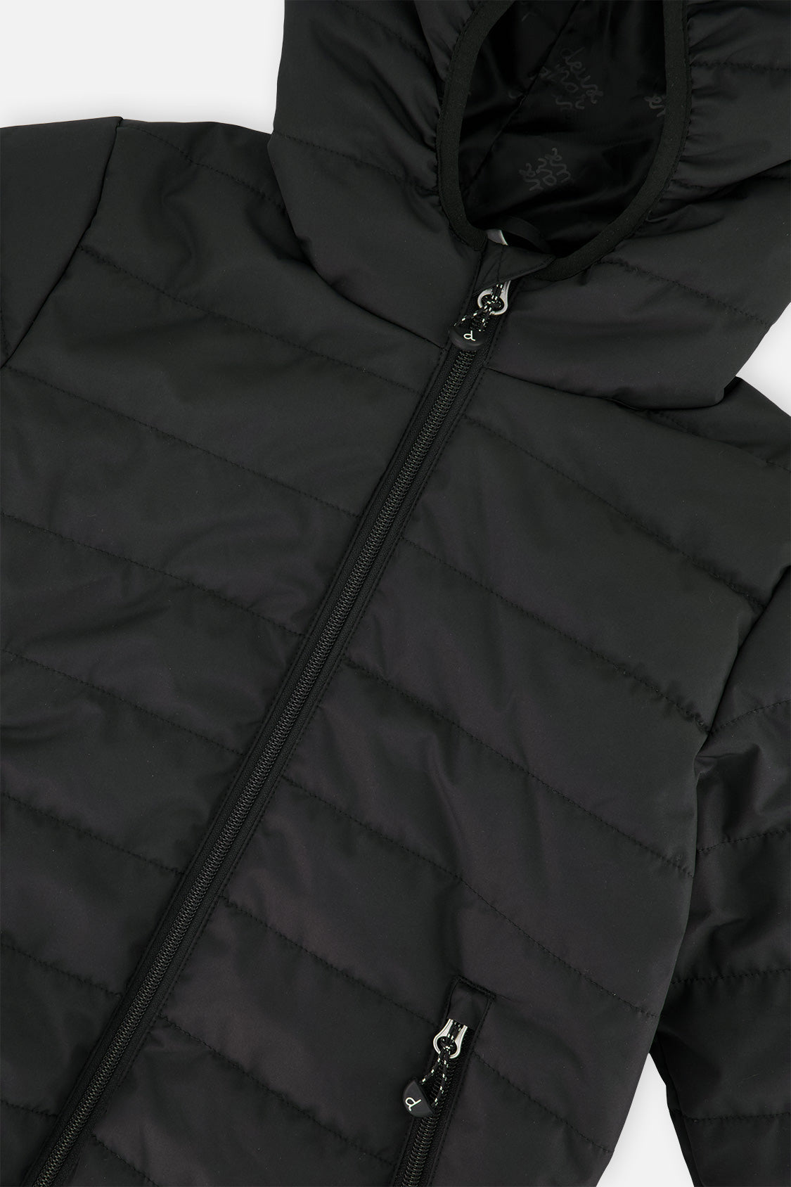 Deux par Deux insulating quilted mid-season jacket in black, view 6