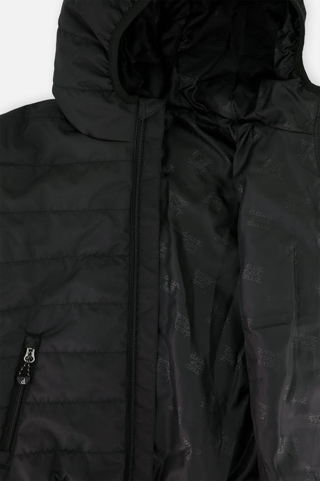 Deux par Deux insulating quilted mid-season jacket in black, view 7