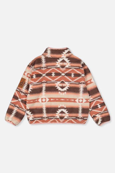 Mid-Season Plush Pullover Jacket Aztec Pink-4