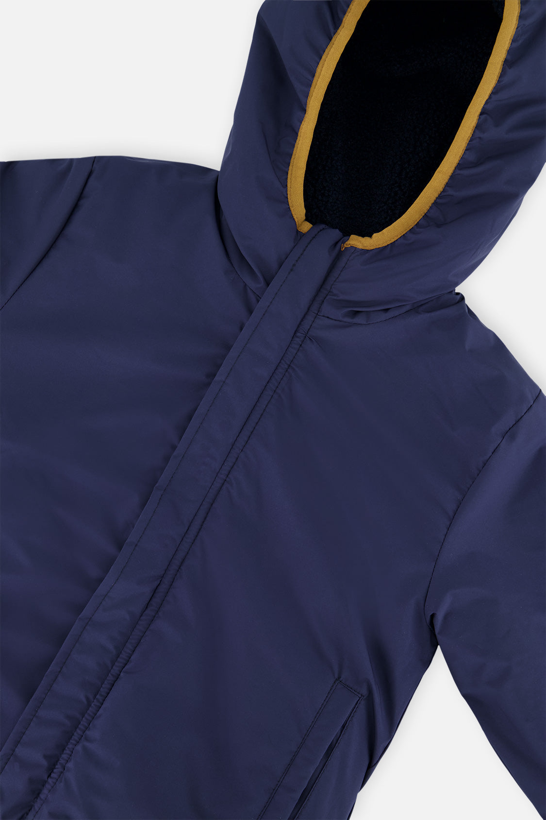 Deux par Deux Baby Reversible Mid-Season Jacket Dark Blue, Beige And Brown