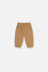 Baby Stretch Canvas Jogger Pants Beige-1