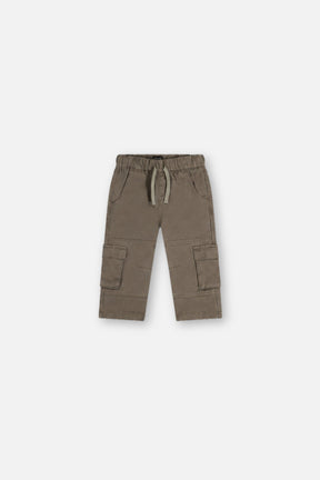 Baby Twill Pants With Cargo Pockets Grey-0