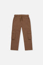 Twill Pants With Cargo Pockets Neutral Brown-0
