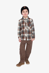 Twill Pants With Cargo Pockets Neutral Brown-4