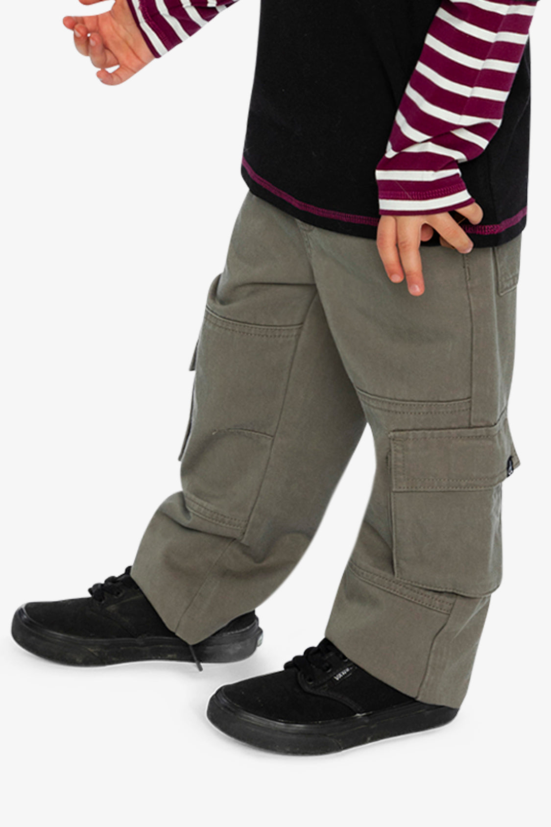 Twill Pants With Cargo Pockets Grey-2