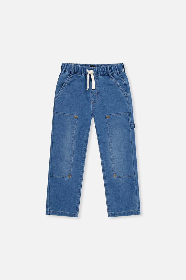 French Terry Denim Pants Light Blue-0