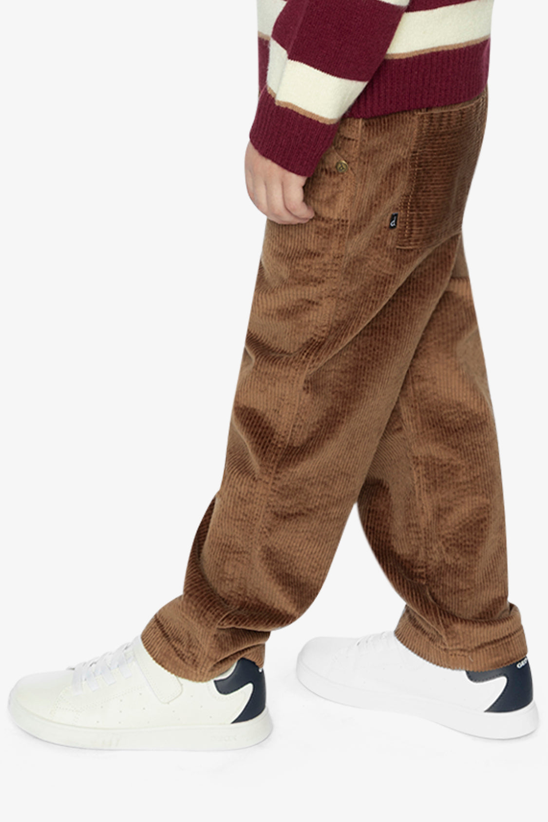 Stretch Corduroy Pants With Cargo Pocket Brown Sugar-2