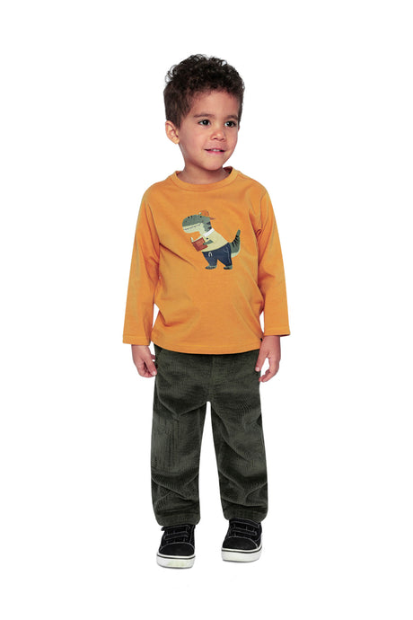 Stretch Corduroy Pants With Cargo Pocket Dark Grey-3