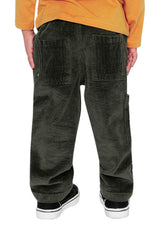 Stretch Corduroy Pants With Cargo Pocket Dark Grey-2