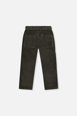 Stretch Corduroy Pants With Cargo Pocket Dark Grey-4