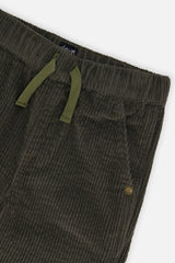 Deux par Deux boys' stretch corduroy pants with cargo pocket in dark grey, view 6