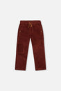 Stretch Corduroy Pants With Cargo Pocket Reddish-Brown-0