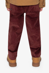 Stretch Corduroy Pants With Cargo Pocket Reddish-Brown-3
