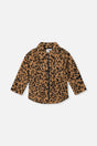 Zipped Sherpa Overshirt With Chest Pockets Leopard Fur-0