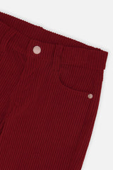 Deux par Deux Stretch Corduroy Wide Leg Pants Reddish-Brown