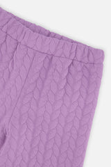 Deux par Deux Wide Leg Jacquard Pants Purple