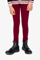 Rib Leggings Reddish-Brown-1
