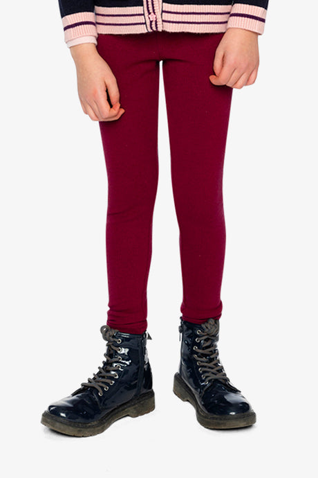 Rib Leggings Reddish-Brown-1