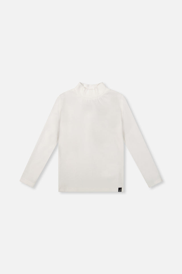 Brushed Rib Mock Neck Top Off-White-0