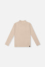 Brushed Rib Mock Neck Top Beige-0