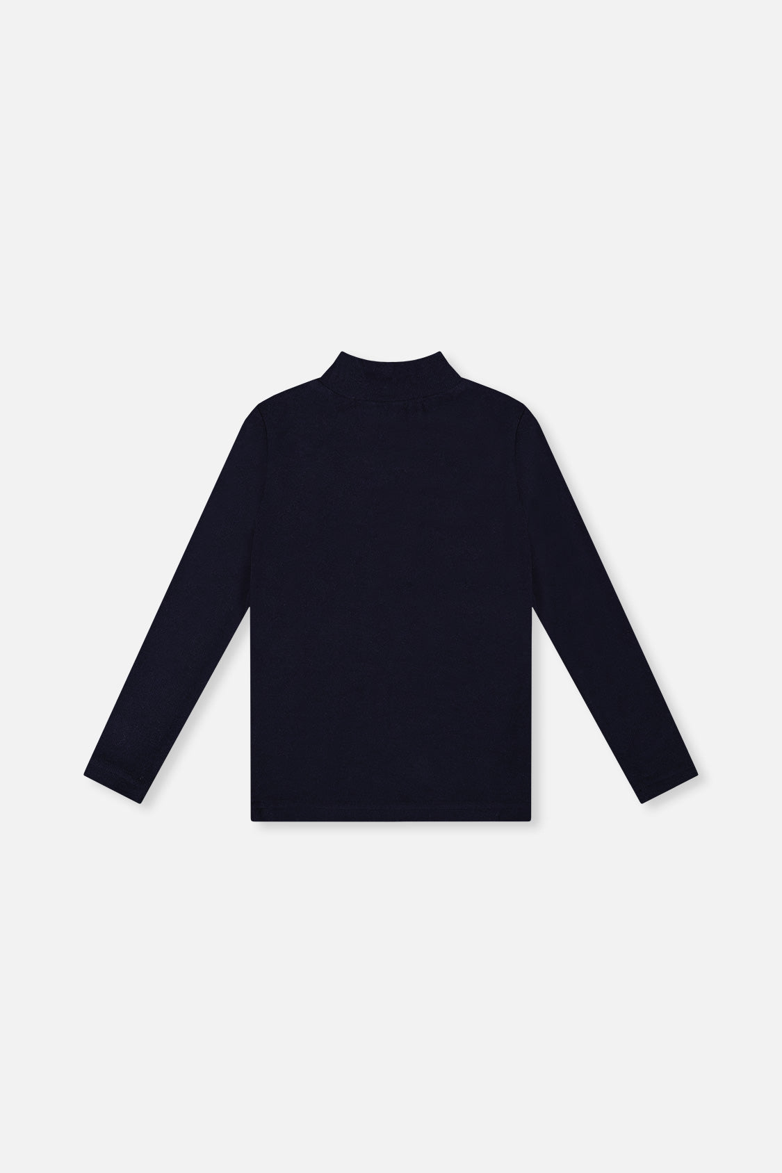 Brushed Rib Mock Neck Top Dark Blue-1