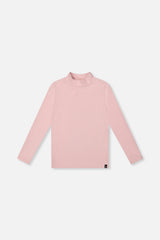 Brushed Rib Mock Neck Top Pale Dusty Pink-0