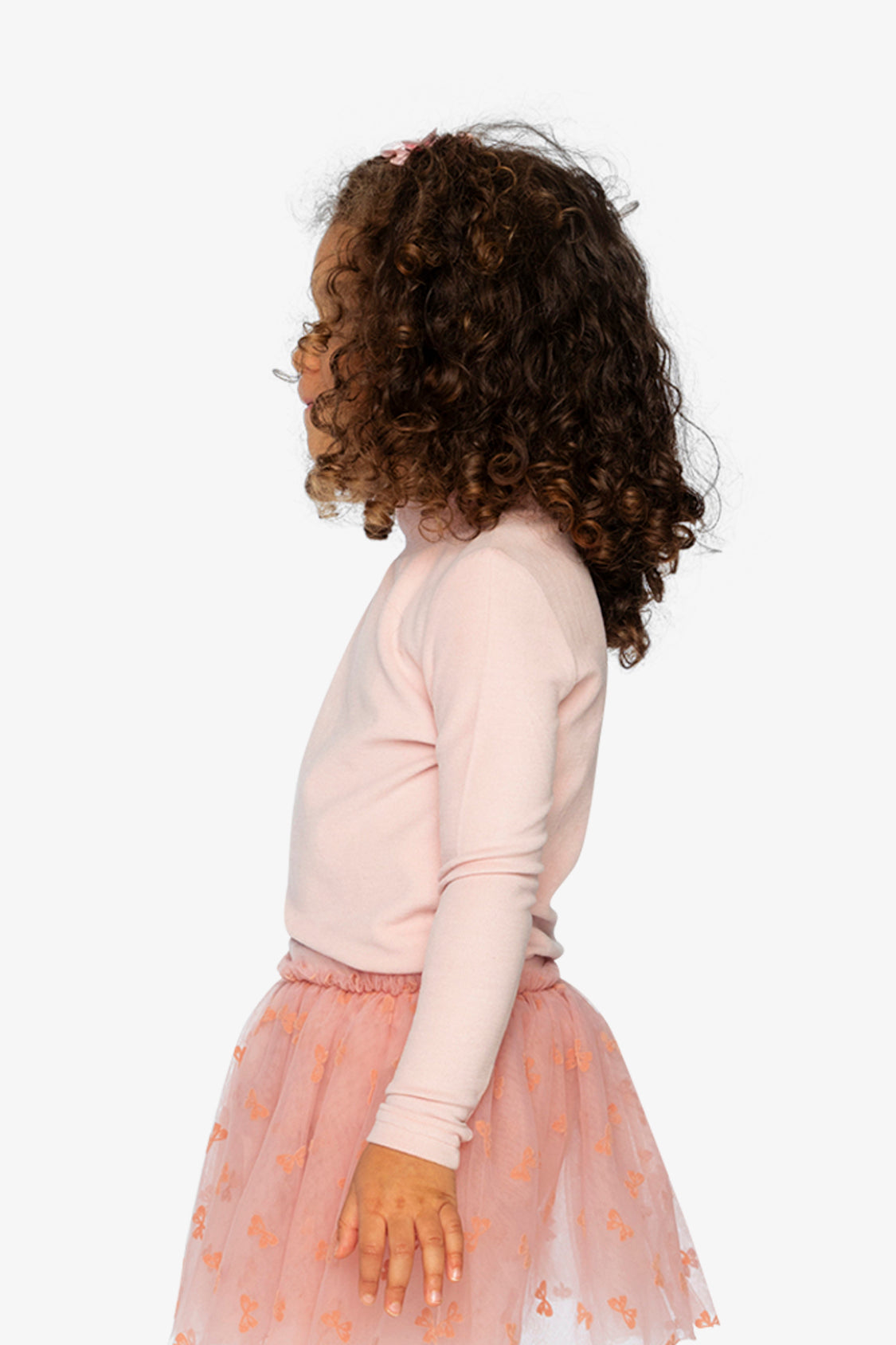 Brushed Rib Mock Neck Top Pale Dusty Pink-2
