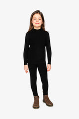 Brushed Rib Mock Neck Top Black-3