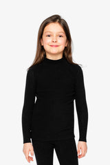 Brushed Rib Mock Neck Top Black-1