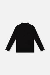 Brushed Rib Mock Neck Top Black-4
