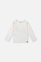 Brushed Rib Crew Neck Top Off-White-0