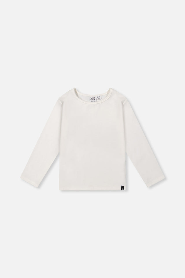 Brushed Rib Crew Neck Top Off-White-0